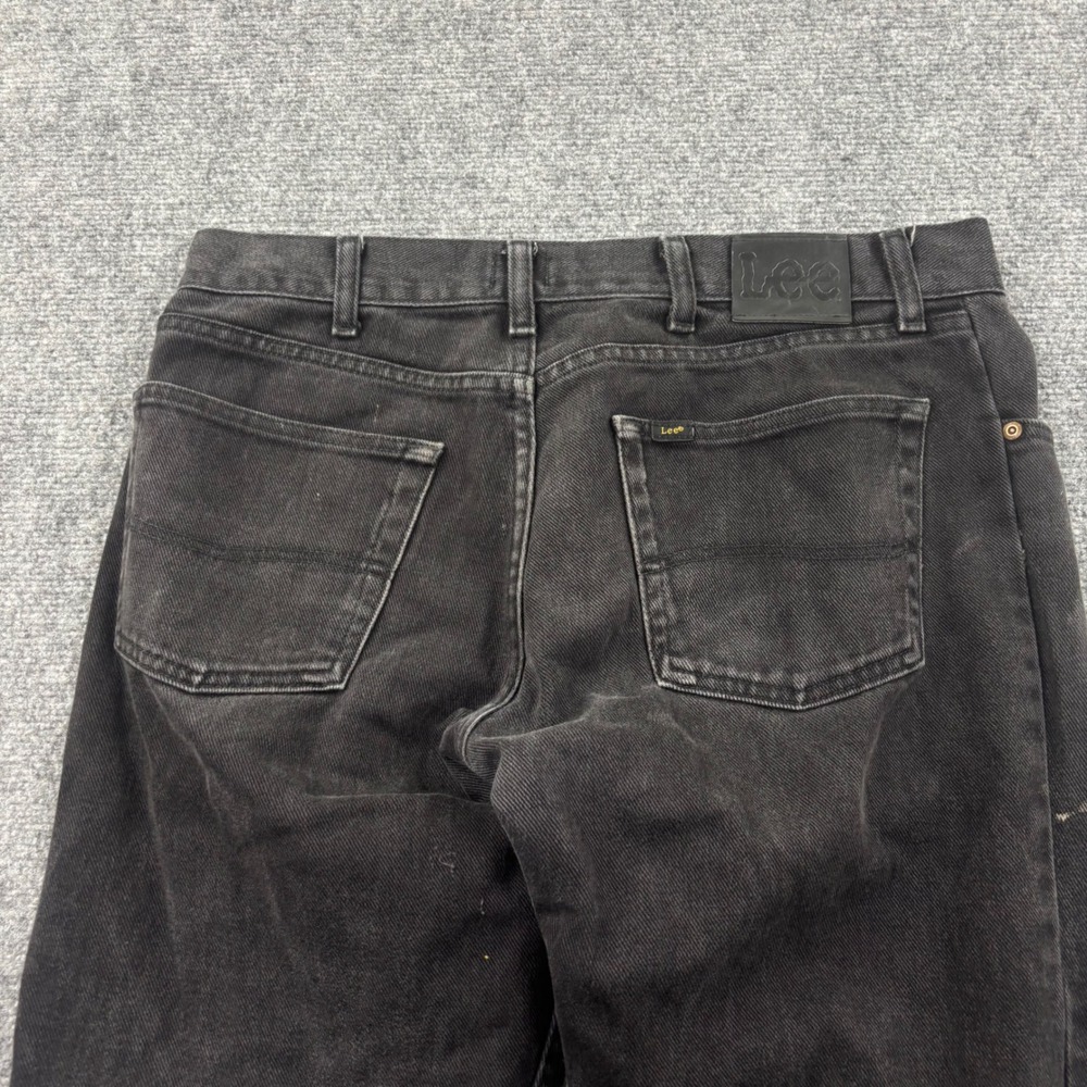 Lee Regular Fit Jeans 34W x 30L Black Straight Leg 100% Cotton Denim Men's - Picture 4 of 8